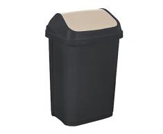 keeeper 2053705 Poubelle Swing-Bin 25 l en Graphite/crème, Plastique, 33,5 x 25,5 x 53,5 cm