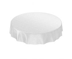 ANRO Nappe en Toile cirée à Pois Uni Gris Rond 140 cm