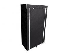 Perel Textiler Armoire Ã vÃªtements en Acier Noir 88 x 45 x 160 cm