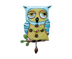 Allen Designs P1062 Horloge Chouette Bleu Résine 30,5 cm