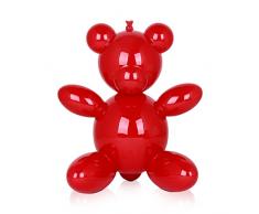 World Art Ours Ballon Sculpture En RÃ©sine Multicolore, 40x35x25 Cm