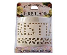 La Carterie 76009043 Photophore Ã Bougie Chauffe Plat, Porcelaine, Blanc, 11,1 x 7 x 7 cm