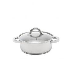 Quttin Caesar - Casserole 18cm/2l/0,8mm acier inox tous feux+induction avec couvercle caesar