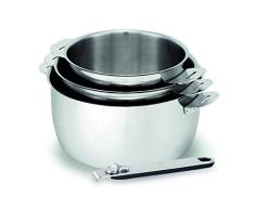 Kitchen Fun by Beka 12566954 Move On Série de 3 Casseroles + 1 manche amovible en acier inoxydable 16/20 cm
