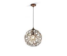 Trio Leuchten 305100162 Jacob Lampe suspendue, MÃ©tal, E27, Marron, 40 x 40 x 150 cm