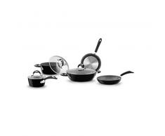 Bialetti 00SET005 Batterie de casseroles et poêles de 8 pièces édition limitée Centenario, adaptée à linduction, aluminium