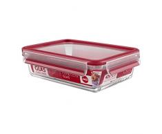 Emsa Clip&Close 513920 Boîte Alimentaire Rectangulaire En Verre Transparent 1,3 L