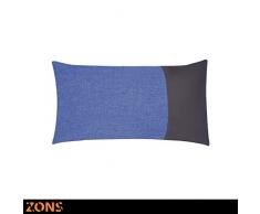 ZONS Malton Coussin 30x50cm (6 Couleurs) + Rembourrage 450g (Bleu)