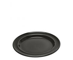 Emile Henry Eh798870 Assiette à dessert Céramique Noir Fusain 21 X 21 X 2 cm