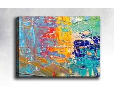 Bonamaison Peinture sur toile, multicolore, 70 x 100 cm - Conçu et fabriqué en Turquie