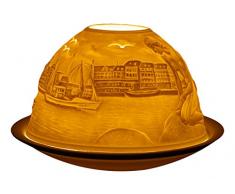 Him DL0057 Copenhague (Copenhagen) -photophore en Porcelaine, Blanc Cassé, 12x12x8 cm