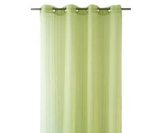 Bel Air 0400014-0006 Figari Voilage Fantaisie à Rayures Finition Oeillets et Ourlets Pistache 140 x 270 cm
