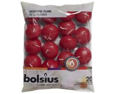 Bolsius 103632053744 Bougies Flottantes, Cire de paraffine, vin Rouge, Lot de 20