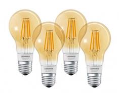 LEDVANCE Smart+ Lot de 4 Ampoules LED Ã Filament Vintage ConnectÃ©es | E27 | Or AmbrÃ©e | Dimmable | Blanc Chaud | Ã©quivalent 60W | Compatible Bluetooth - Pilotable avec Siri via Apple HomeKit