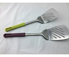 Fackelmann Spatule ajourÃ©e 33cm INOX/PP, Acier Inoxydable, Noir/Argent, 33 x 8 x 5 cm