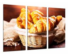 Tableau Moderne Photographique, Impression sur bois, Croissant, croissant, boulangerie, cafÃ©, 97 x 62 cm, ref. 26599