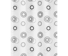 Kleine Wolke 5124185305 Luna Rideau de Douche Noir/Blanc 180 x 200 cm