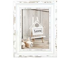 Zep SY946W Cadre Photo Bois 10x15 cm Rivoli Blanc, Beige, 10 cm x 15 cm