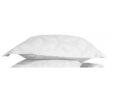 De Witte Lietaer Motion Parure Linge de Lit, 100% Coton Satin, White, Pillowcase 60x70+5 cm
