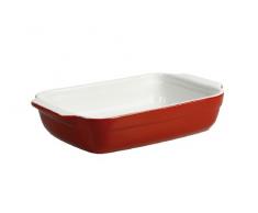 Crealys 512727 Plat à Four Rectangulaire avec Anses Céramique Framboise 25 x 15 x 5 cm