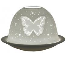 Himmlische Düfte Geschenkartikel GmbH Räder Parfums Cadeau Objet dl0102 Papillon Photophore, Porcelaine, Blanc, 12 x 12 x 8 cm