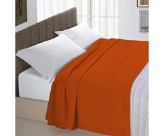 Italian Bed Linen Max Color Drap supérieur en Coleur Unie, 100 % Coton, Terre, Double