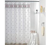 MSV 140117 Rideau de Douche Polyester + Plastique 180 x 200 x 0,1 cm - 12 anneaux inclus
