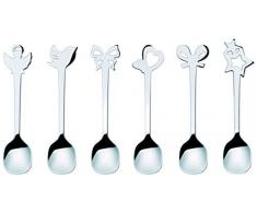 Guzzini 26841063 6 Petites CUILLERES GOODLUCK Love, N/C, Acier/Argent