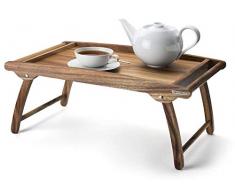 Continenta - Plateau de lit - en Bois dacacia - Idéal pour Le Petit-déjeuner au lit - Dimensions : 61 x 35 x 7 cm.