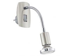Eglo Lampe sur prise, Acier, Nickel mat, chromÃ©., 7 x 22 x 18 cm, GU10