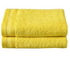 De Witte Lietaer 180876 Contessa Luxe Lot de 2 draps de douche coton Jaune Citron 70x140 cm