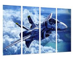 Tableau Moderne Photographique, Impression sur bois, Avion de guerre, chasseur supersonique, 131 x 62 cm, ref. 26544