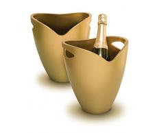 Pulltex 107-629-00 Seau à Glace, Acrylique, Doré, 21 x 26 cm, 21 x 21 x 26 cm