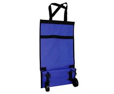 MSV 120001 Chariot Courses Pliant Petit 55,5x30x15 cm, Polyester Polyéthylène, Bleu, 33 cm