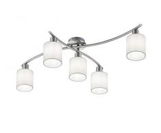 Trio Leuchten 605400501 Garda Plafonnier, Nickel, E14, WeiÃ, 44.2 x 75 x 22 cm