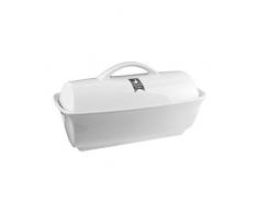 SAVEUR ET Degustation KC2420 Terrine Foie Gras Médaillon, GRES, Blanc Rouge Blanc-Gris, 26 x 13,7 x 14 cm