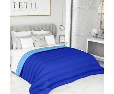 PETTI Artigiani Italiani - Couette, Edredon, Bleu, Couette 240x260, Couette 2 Personne, Couette Lit Double, Couette Hiver, Couette Double Face, 100% Made in Italy