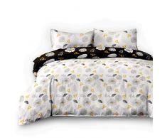 AmeliaHome Snuggy Collection Parure de lit en Flanelle 100% Coton Motif Fleurs, Flanelle Coton, Floral Rain, 2 * 135x200 + 2 * 80x80