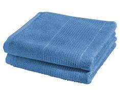 Fleuresse 2828Lot de 2 Serviettes de Bain Bleu Marine 50 x 100 cm