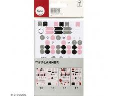 Rayher Hobby Sticker mots + icônes, multicolore, 4 Feuilles