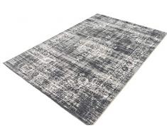 LIFA LIVING Tapis Vintage 133 x 200 cm pour Salon et Chambre à Coucher Motif Oriental Gris foncé