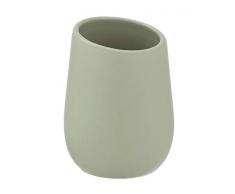 Wenko 24117100 Gobelet Badi Vert Pale Porte Brosse à Dents et la pâte Dentifrice, Céramique, 8 x 11 x 8 cm