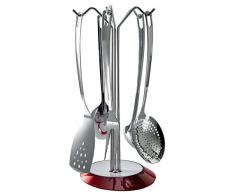 Bugatti GL3U-02160 Glamour Table Set de 6 Pièces des Ustensiles SAN Rouge 17 x 17 x 41 cm