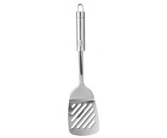 Fackelmann 40463 Spatule ajourÃ©e avec poignÃ©e Ovale 33cm en INOX, Acier Inoxydable, Argent, 33 x 7,9 x 4,5 cm