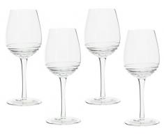 MIKASA Ciara cannelÃ© Ã vin Blanc Verres, Verre, Transparent, 4Â piÃ¨ces