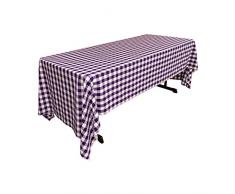 La Lin Vichy Ã Carreaux Nappe Rectangulaire, Polyester, Violet/Blanc, 152.4 x 305 x 0.04 cm