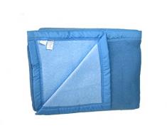 Comptoir du Linge CCOURT22BL La Courtelle Couverture Double Face Acrylique Azur/Lavande 240 x 220 cm