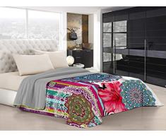 Italian Bed Linen Couette dâÃ©tÃ© âKi-Osaâ avec impression digitale, 100% microfibre, fabriquÃ© en Italie, KIO-LM04, 2 Places