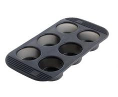 MASTRAD - Moule 6 Muffins - 100% Silicone Premium - Anti-Adhésif - Maintien Parfait - Gris Fumé