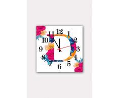 Bonamaison Horloge Murale en MDF, Multicolore, 30 x 30 cm